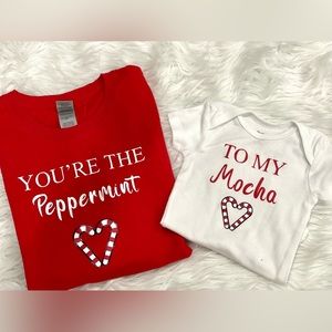 Mommy and Mini “You’re the Peppermint to my Mocha” matching shirts
